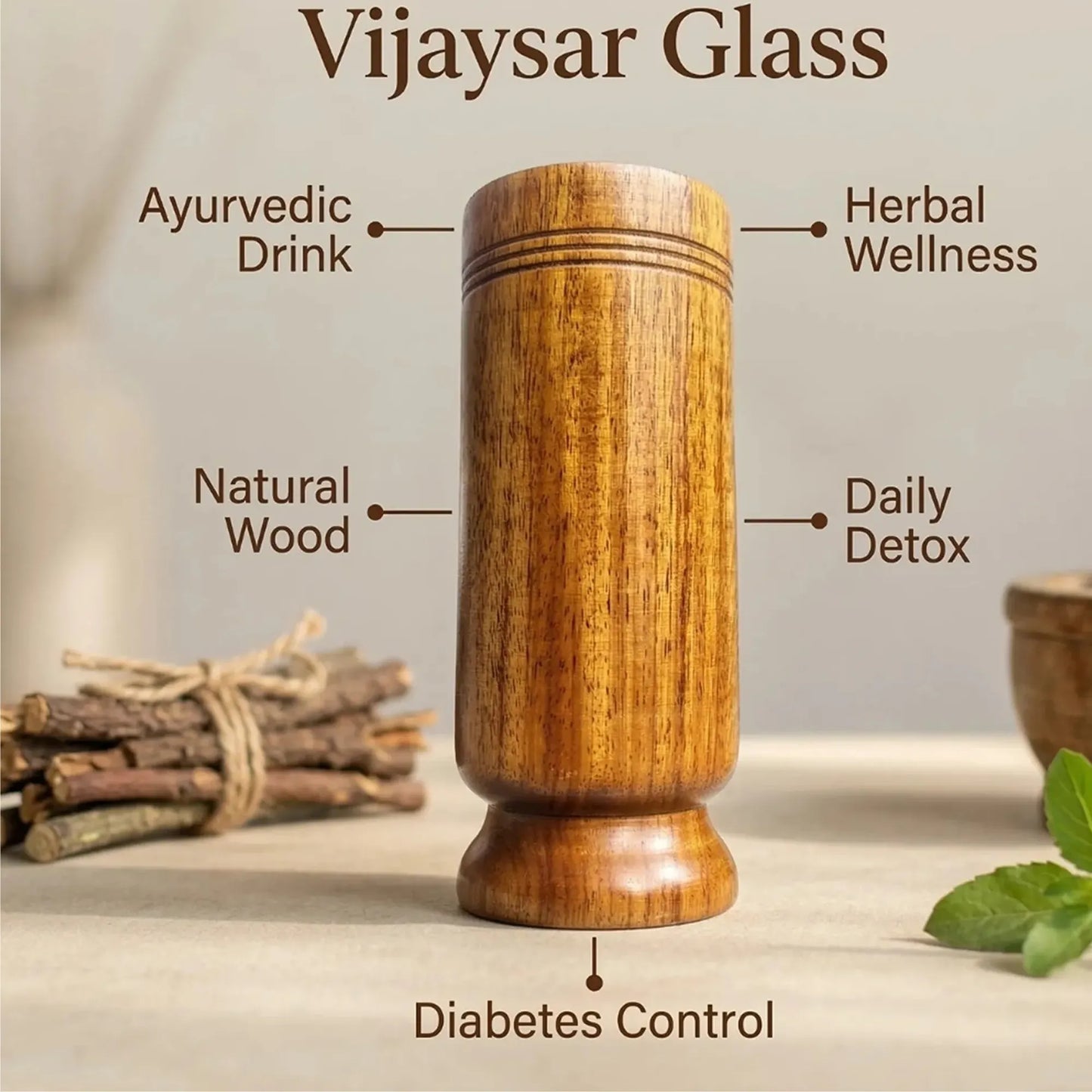 Vijaysar Wooden Tumbler