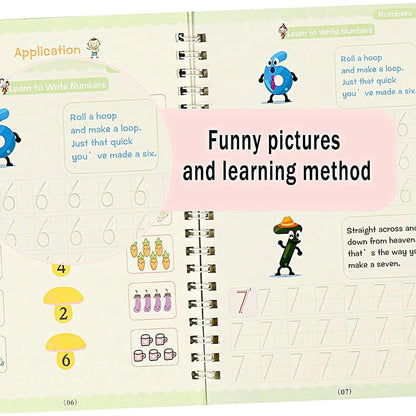 Sank Magic Practice Copybook Set (4 Reusable Books with Magic Pen)